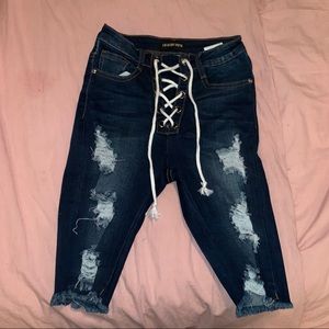 Fashionnova Deep Wash Denim Shorts